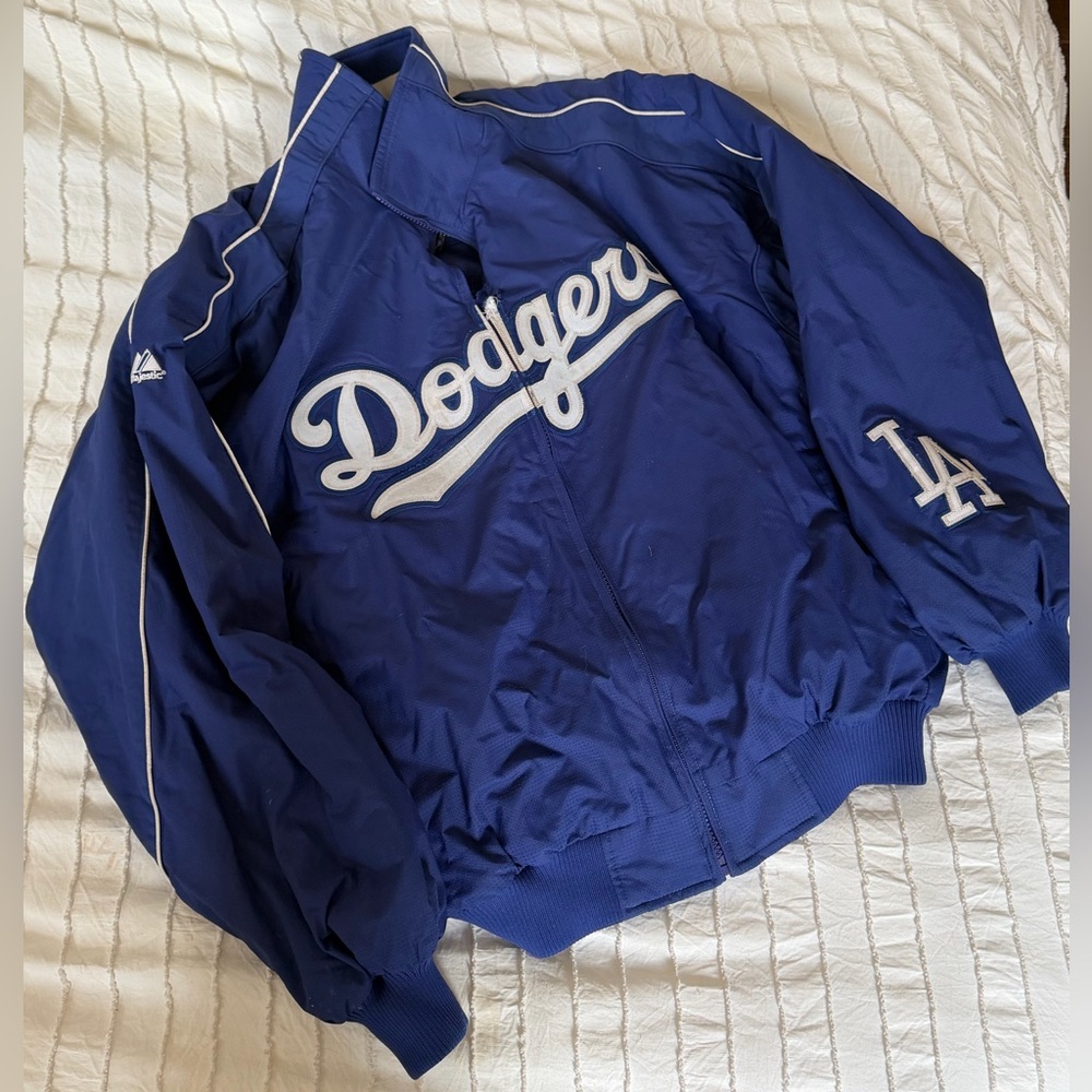 Majestic Blue and White Dodgers Jacket